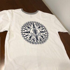 Virginia Beach Anchor Graphic Print Crew Neck T-Shirt Size L.